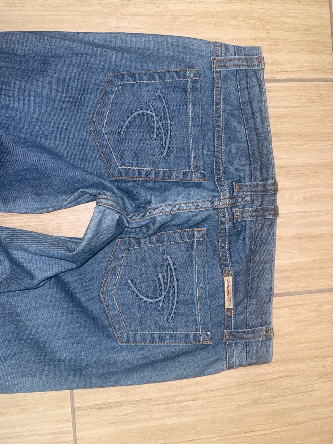 Frankie B. for Planet Funk Low Rise Straight Leg Blue Denim Jeans 8 6