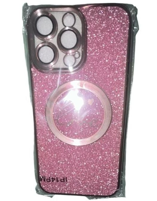 MGQILING Pink Glitter MagSafe Compatible iPhone 14 Pro Max Case 2