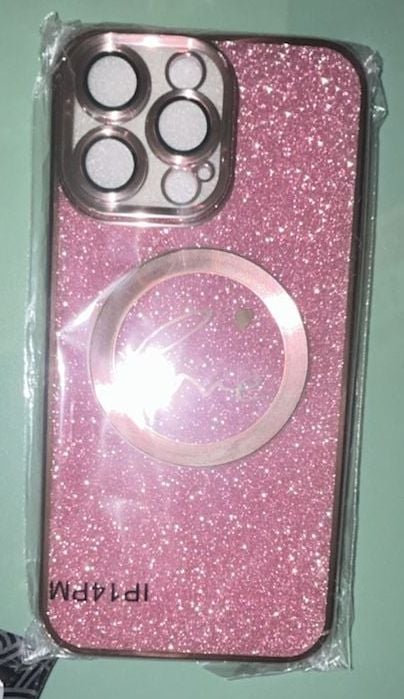MGQILING Pink Glitter MagSafe Compatible iPhone 14 Pro Max Case 5