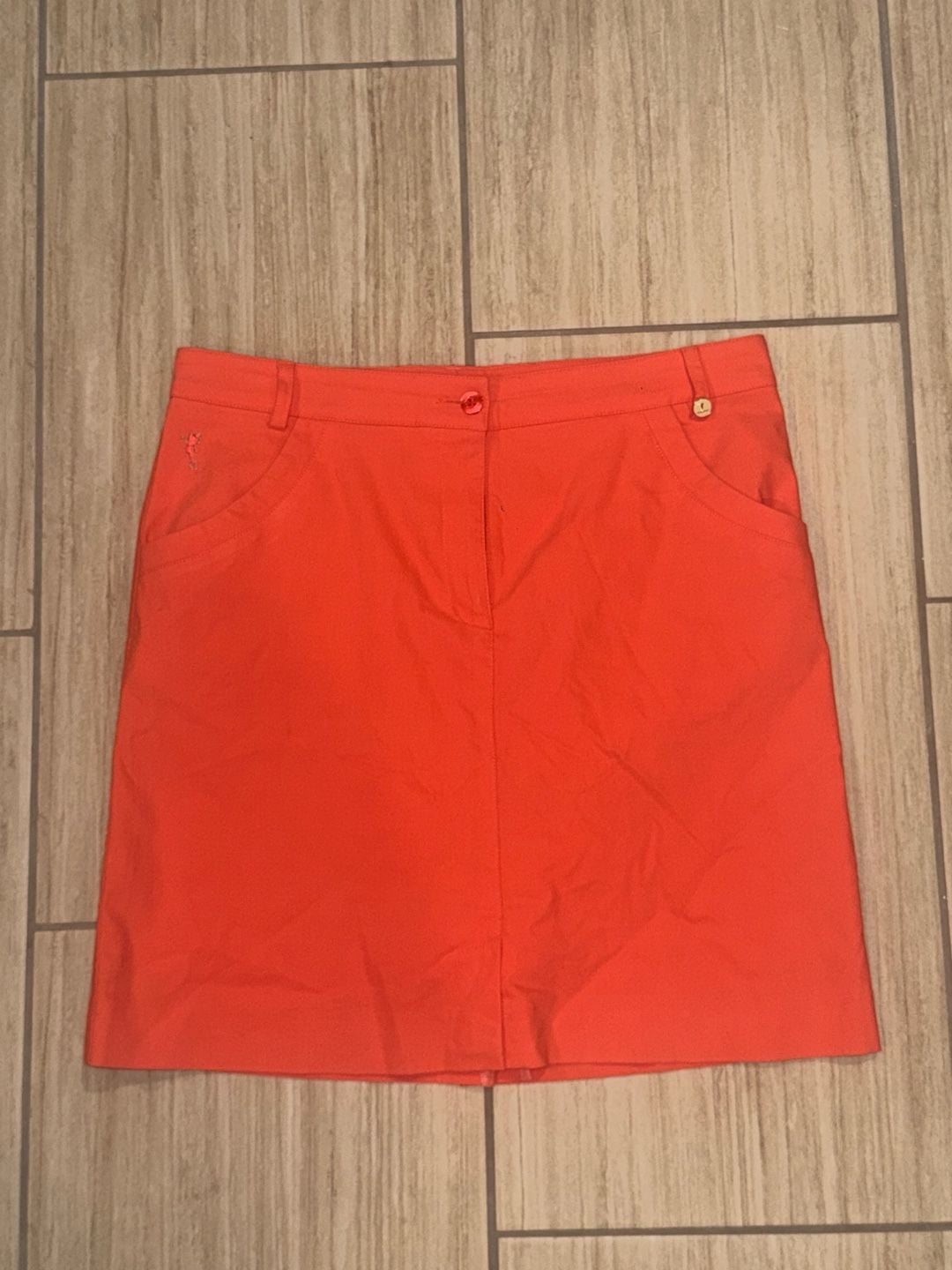 Golfino Women's Bright Orange Stretch Golf Skirt Skort with Pockets 4