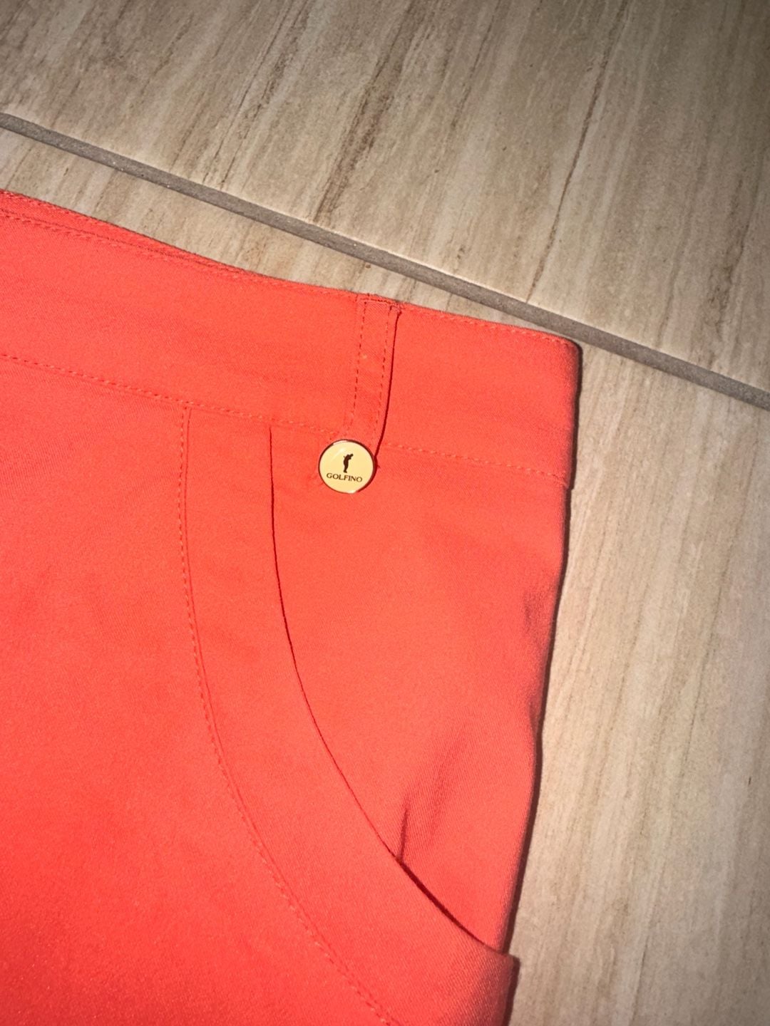 Golfino Women's Bright Orange Stretch Golf Skirt Skort with Pockets 6