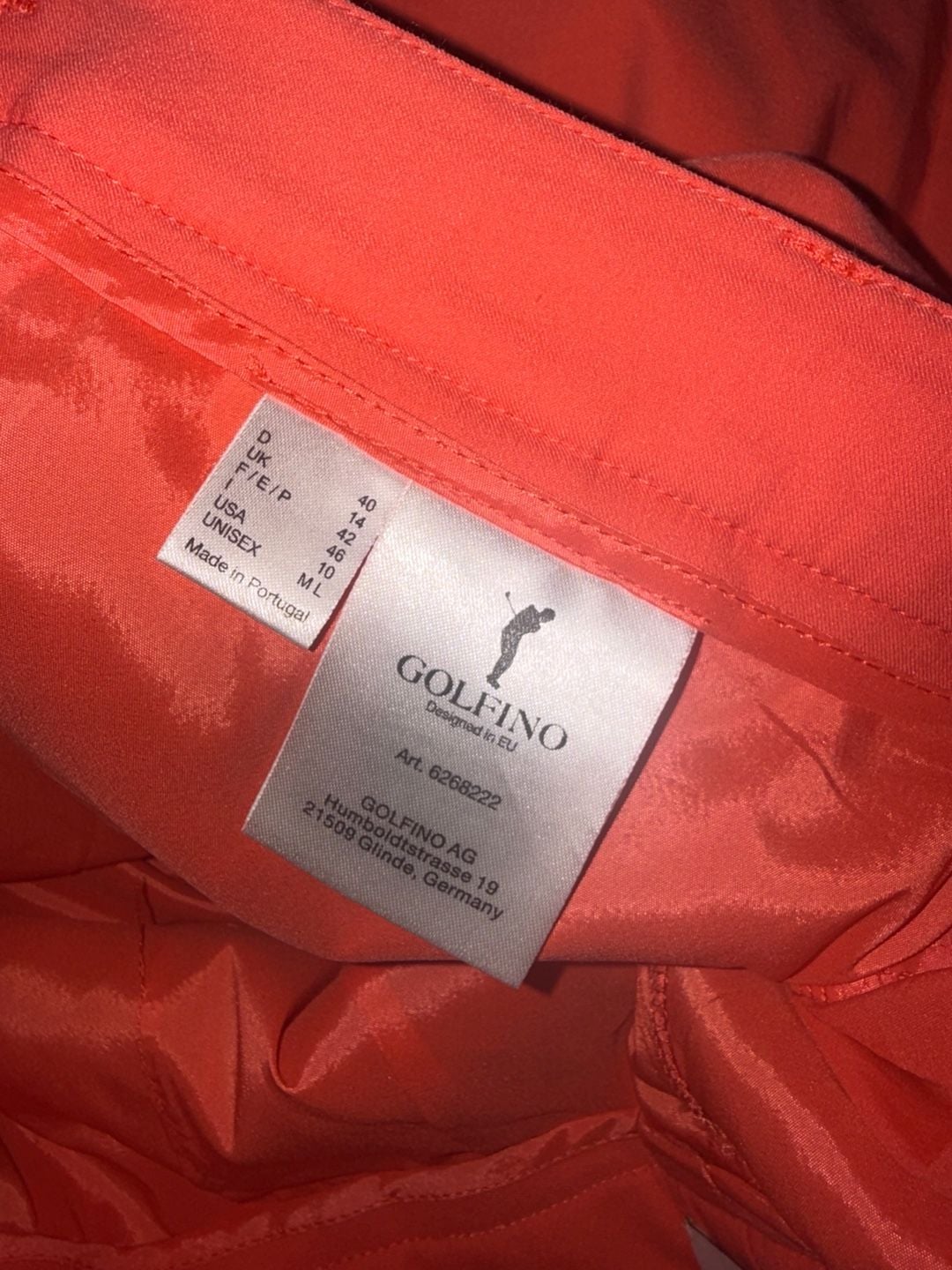 Golfino Women's Bright Orange Stretch Golf Skirt Skort with Pockets 8