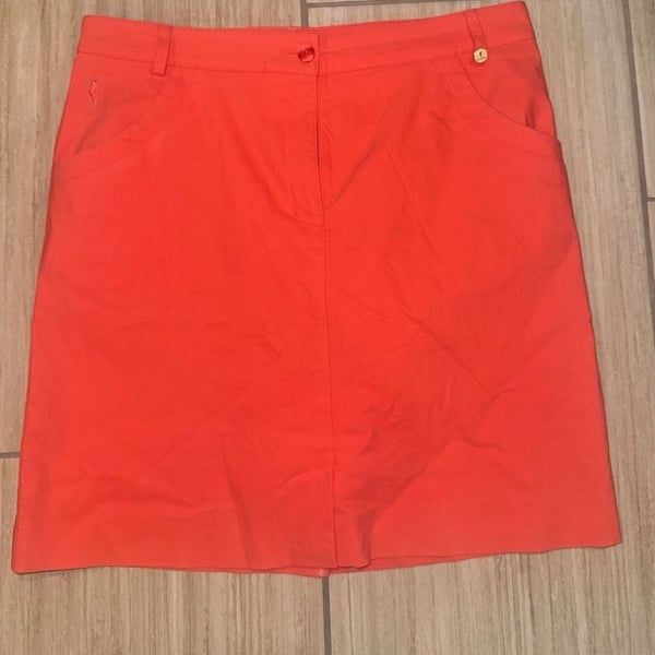 Golfino Women's Bright Orange Stretch Golf Skirt Skort with Pockets