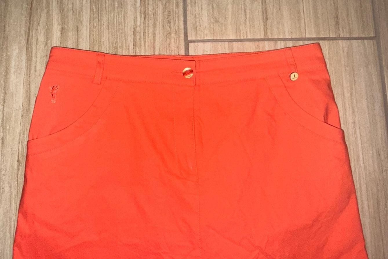 Golfino Women's Bright Orange Stretch Golf Skirt Skort with Pockets 5