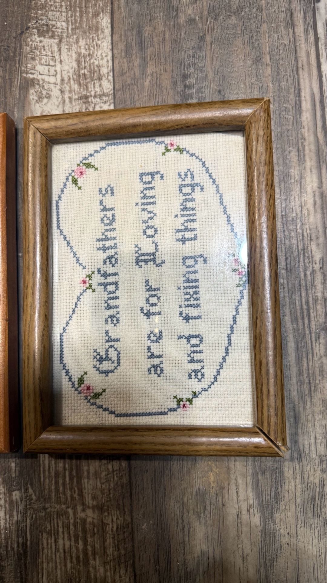 Vintage Cross Stitch/Crewel Art set of 2 3