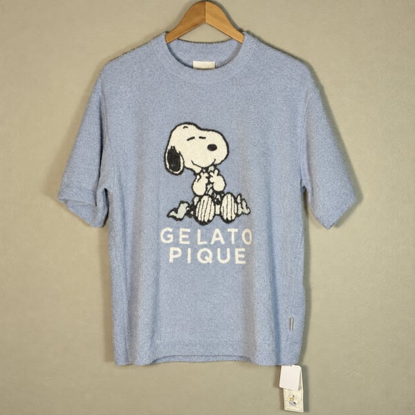 NWT Gelato Pique Peanuts Homme Men's Snoopy Smoothie Jacquard Pullover