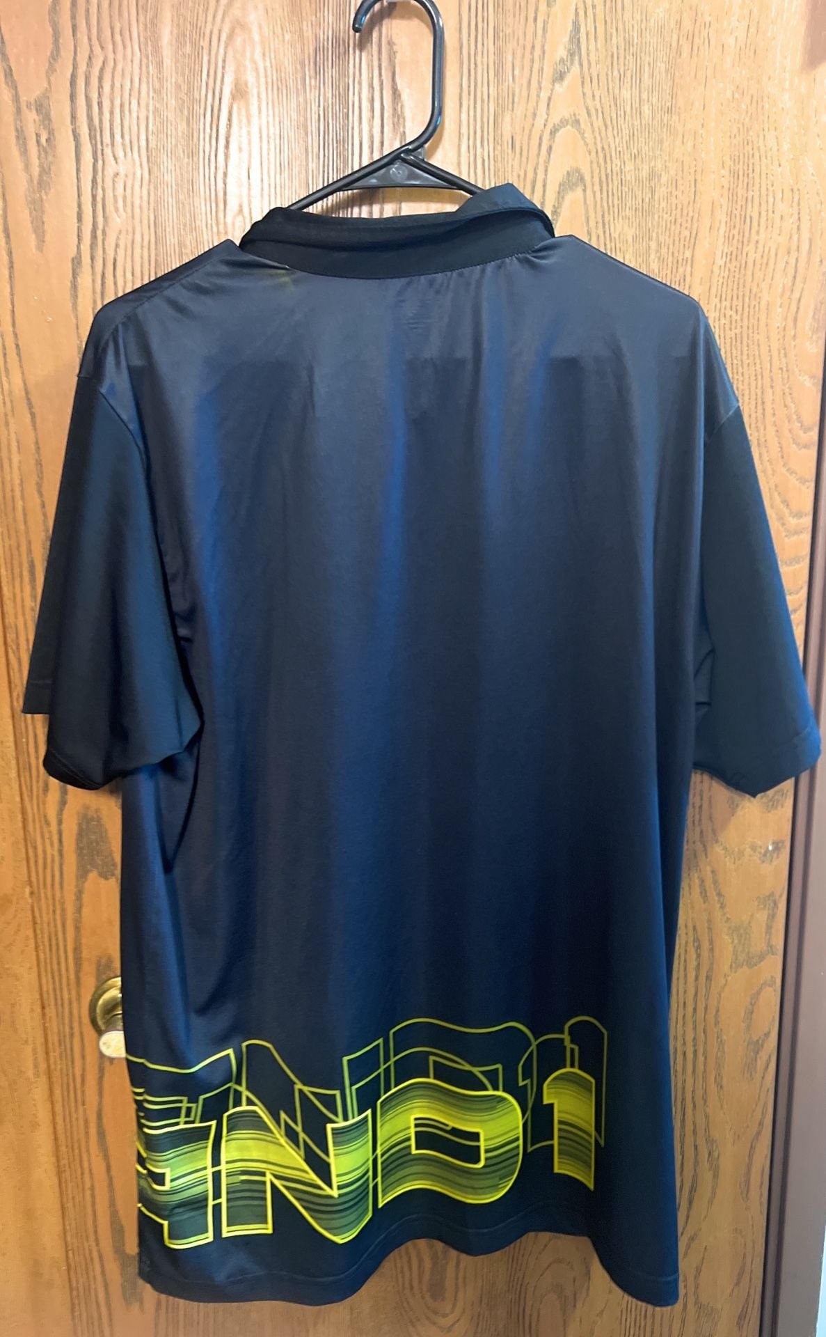 And1 Men's Dark Gray Polo Shirt with Yellow Accents and Graphics Size Large 6