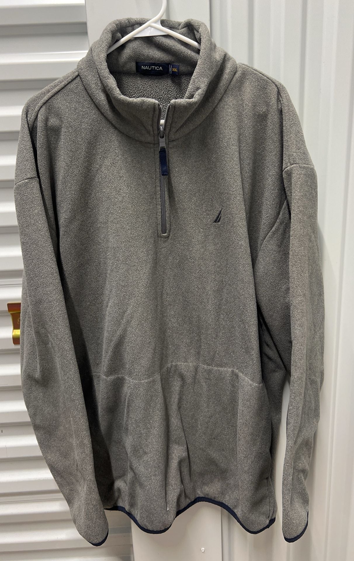 Nautica Men's Gray 1/4 Quarter Zip Fleece Pullover Sweater XXL 2