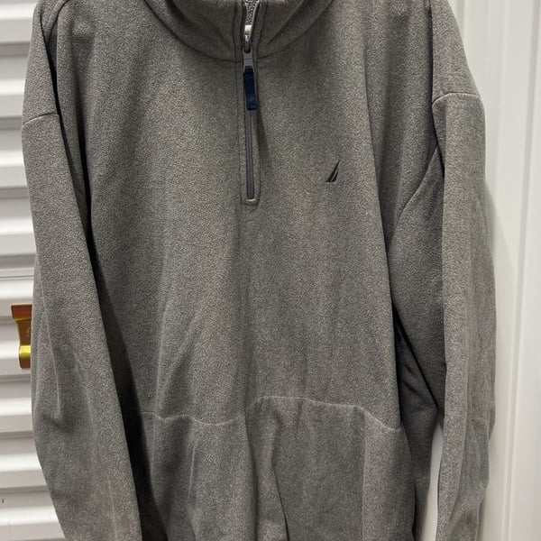 Nautica Men's Gray 1/4 Quarter Zip Fleece Pullover Sweater XXL