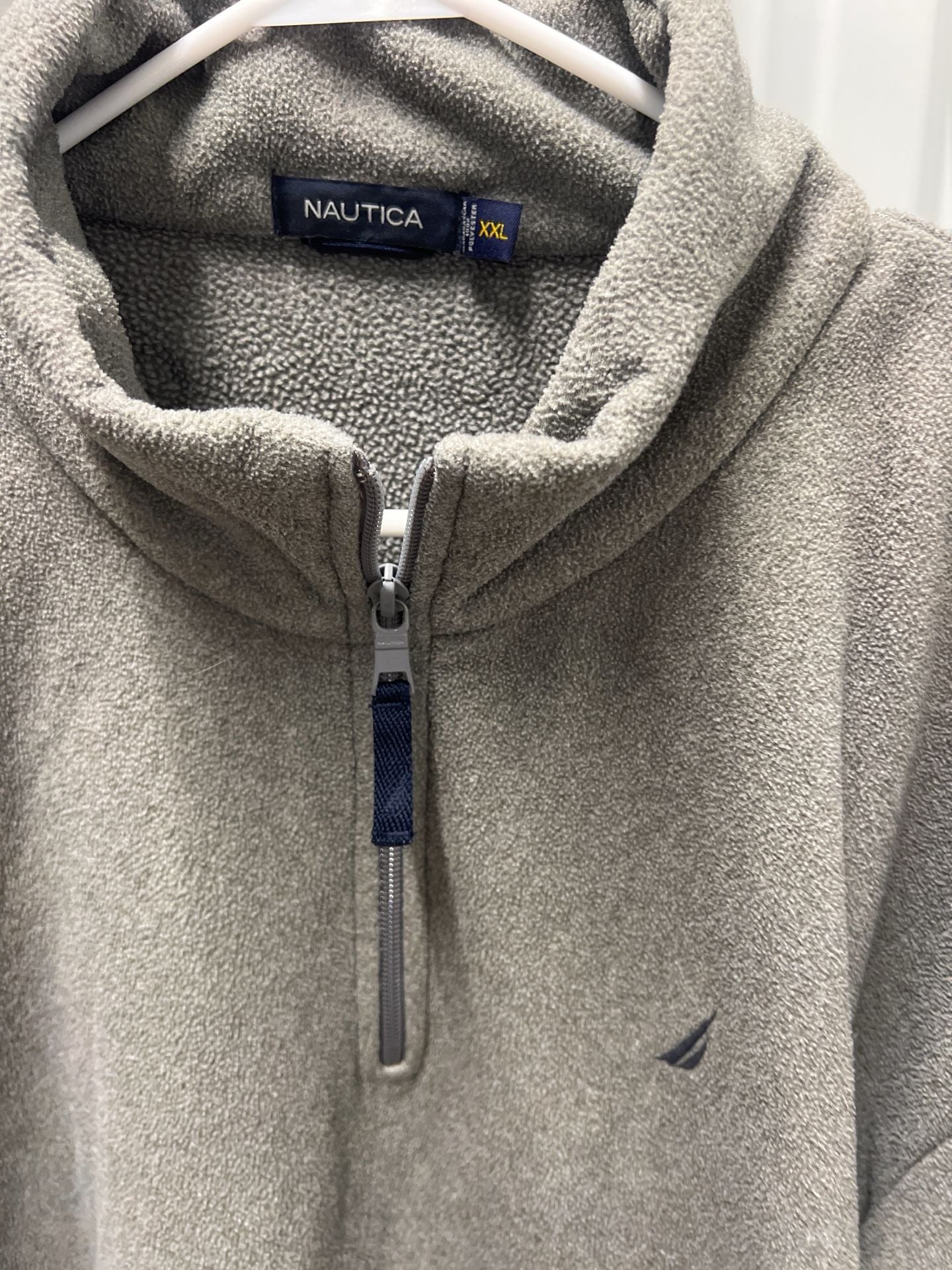 Nautica Men's Gray 1/4 Quarter Zip Fleece Pullover Sweater XXL 3