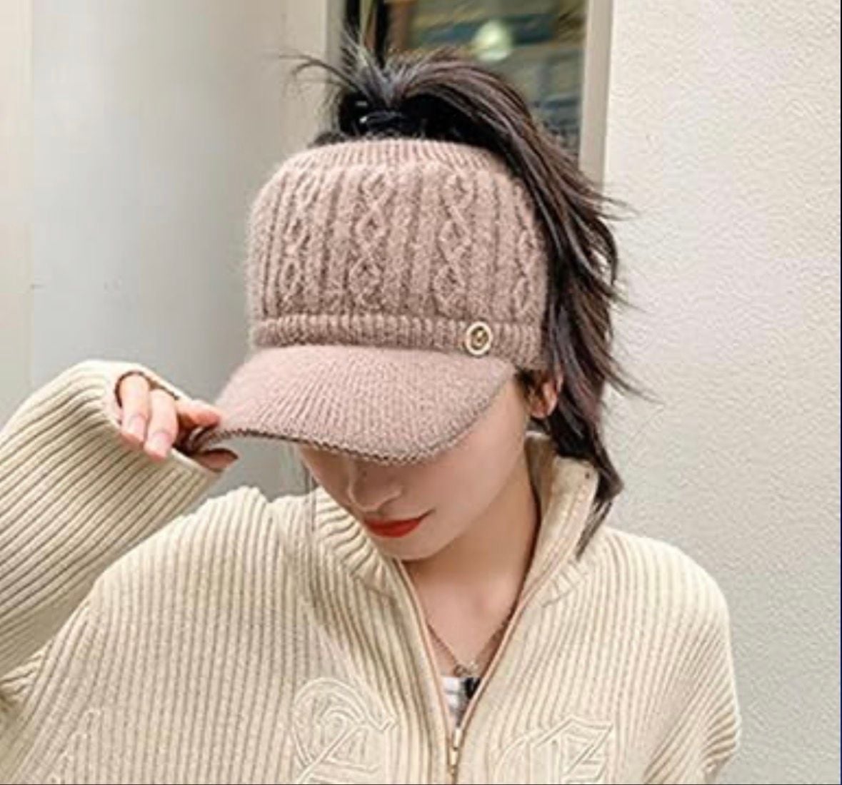 Winter Warm Knitted Tennis Hat Breathable & Cozy Stretchy Knitted Baseball Hats 2