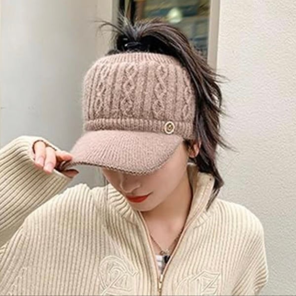 Winter Warm Knitted Tennis Hat Breathable & Cozy Stretchy Knitted Baseball Hats