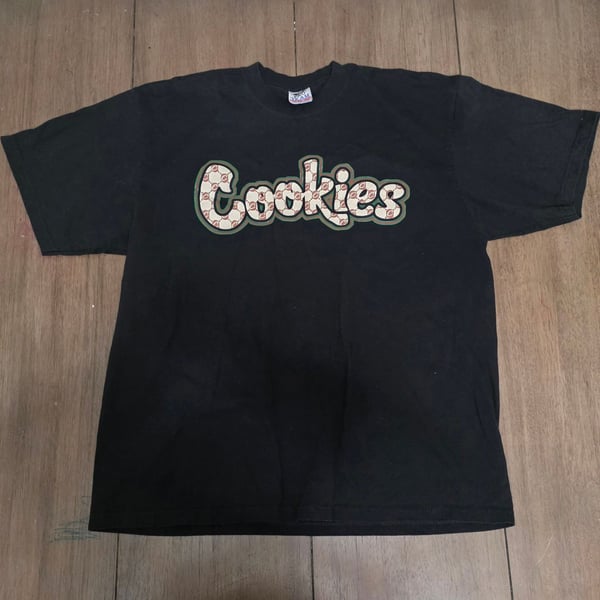 Cookies SF Black T-Shirt with Monogram Logo and Back Print Size 2XL