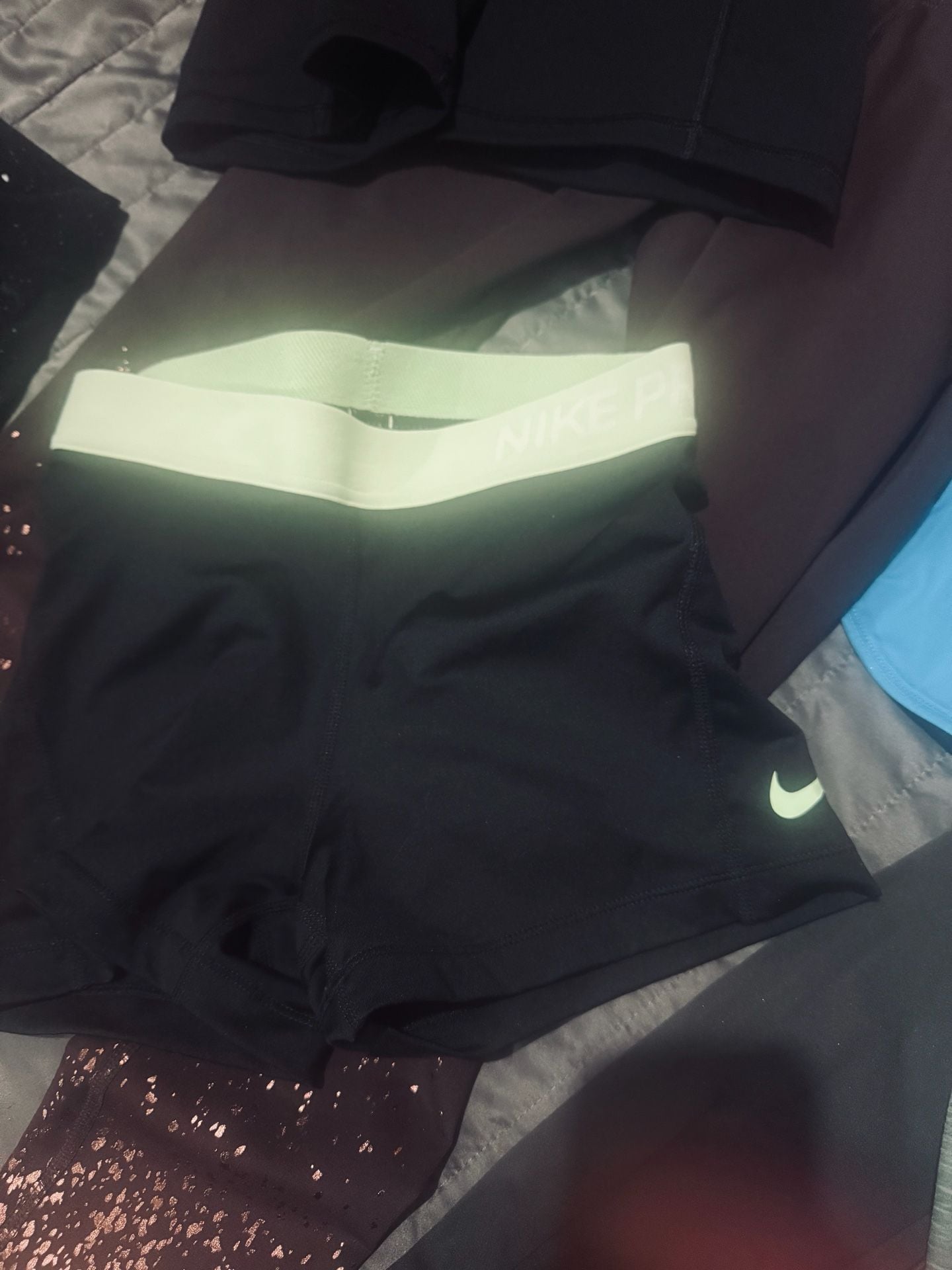 Nike Pro Women's 3" Mid-Rise Fitness Shorts in Black and Lime Green 7