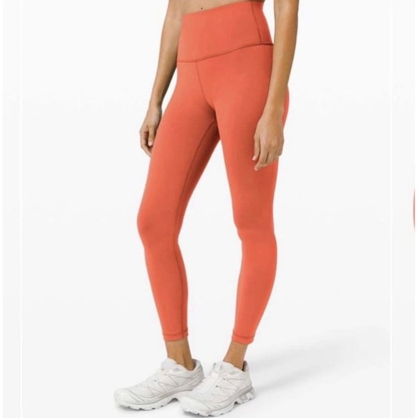 Lululemon Train Times HR Tight 25" Red Orange Size 4 NWT