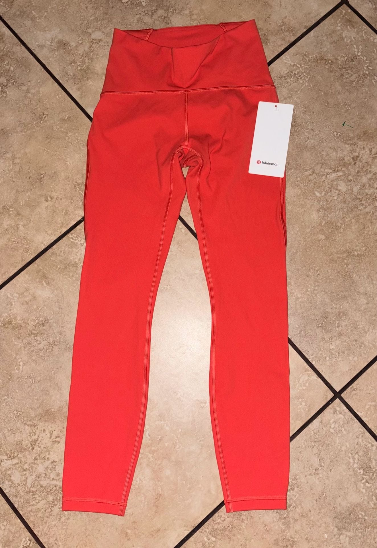 Lululemon Train Times HR Tight 25" Red Orange Size 4 NWT 4