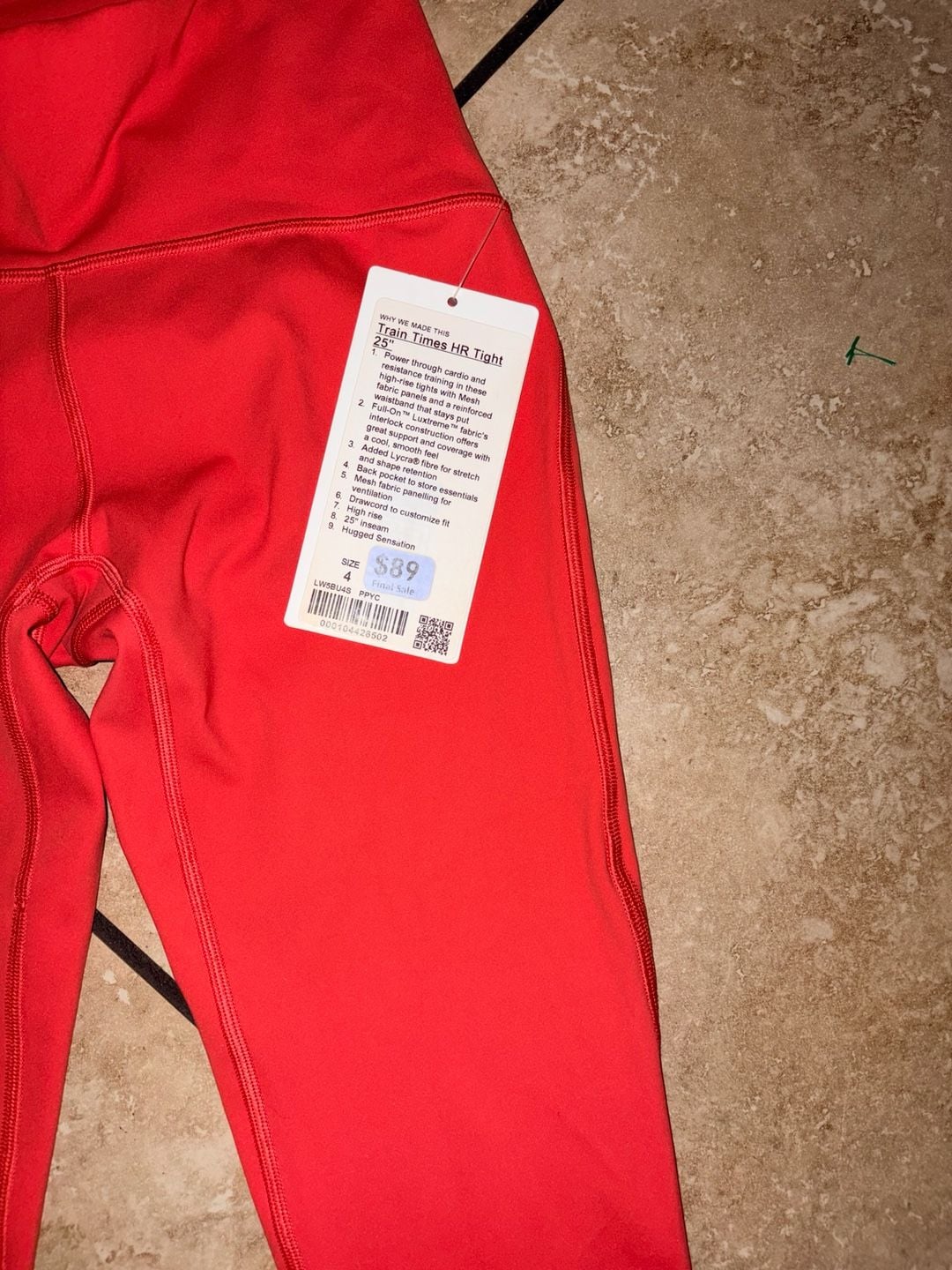 Lululemon Train Times HR Tight 25" Red Orange Size 4 NWT 5