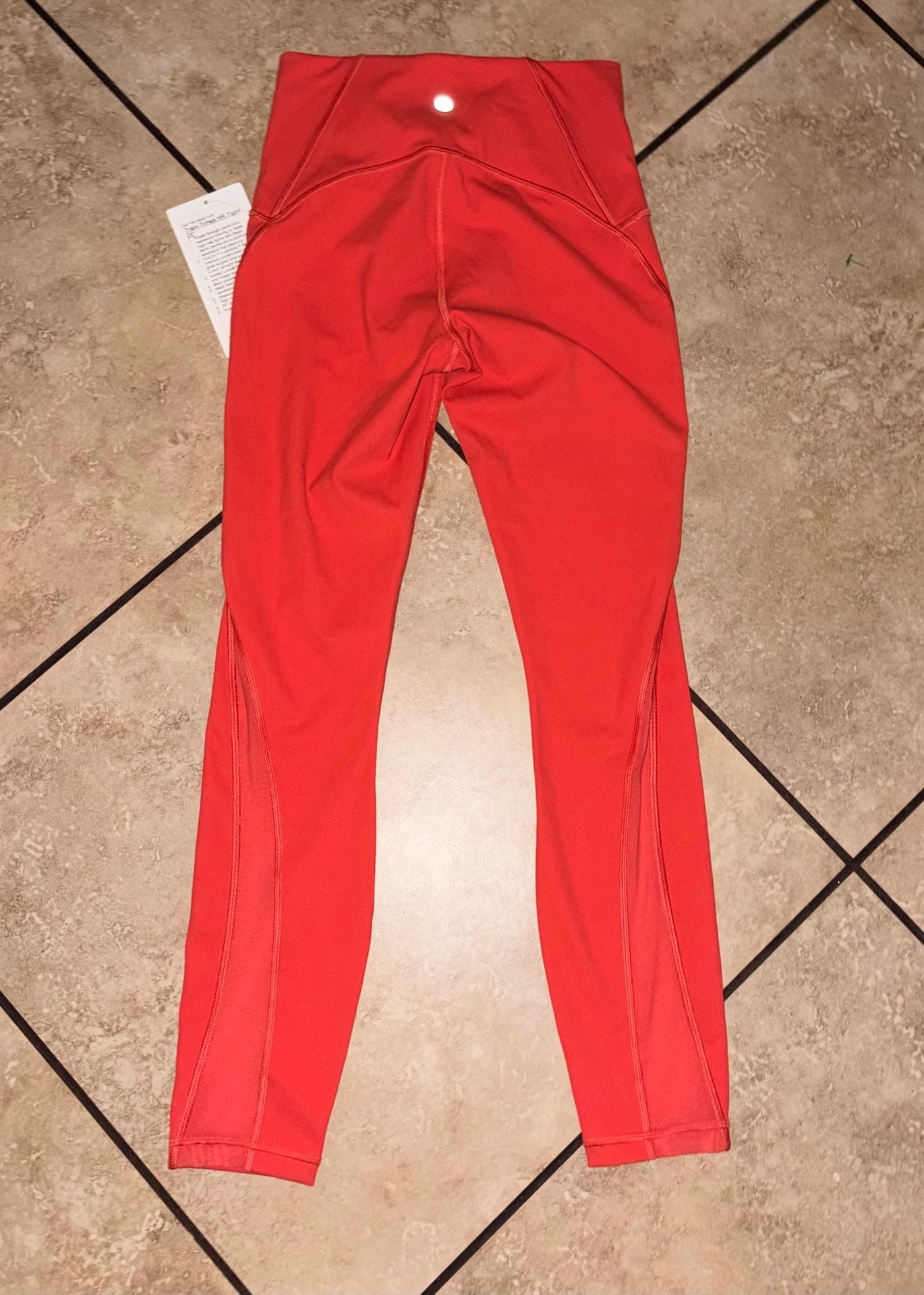 Lululemon Train Times HR Tight 25" Red Orange Size 4 NWT 7