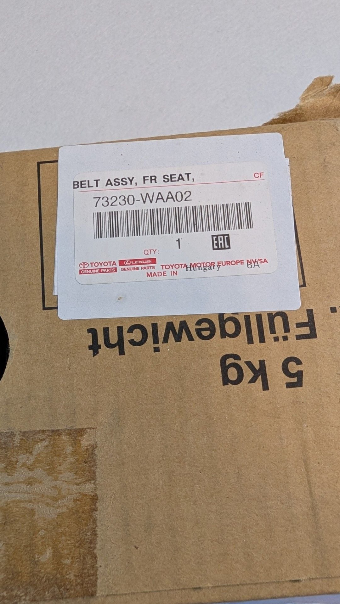 Toyota Genuine Parts Front Seat Belt Assembly 73230-WAA02 (2 Boxes) 3