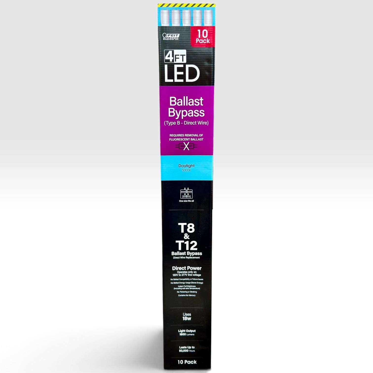 Feit Electric 10-Pack 4ft T8/T12 LED Ballast Bypass Tubes NIB 1