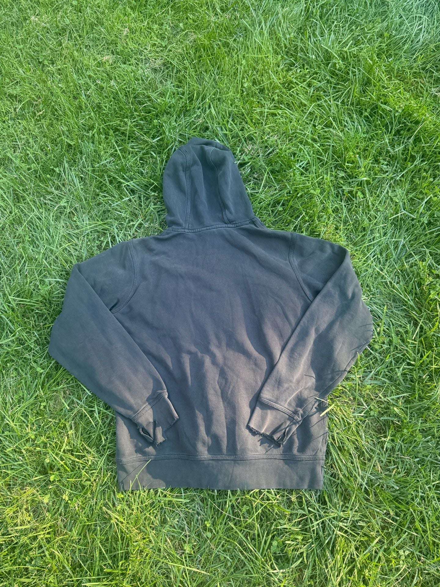 NIKE ~ Classic Embroidered Swoosh Small Dark Gray Hooded Pullover Sweatshirt 6
