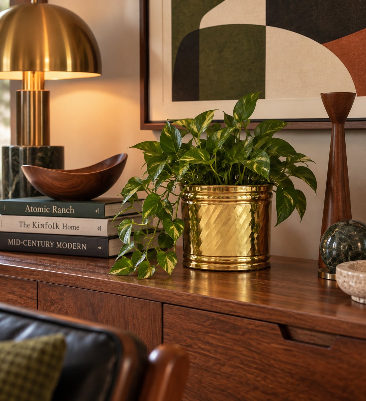 Vintage Solid Brass Swirl Planter 4