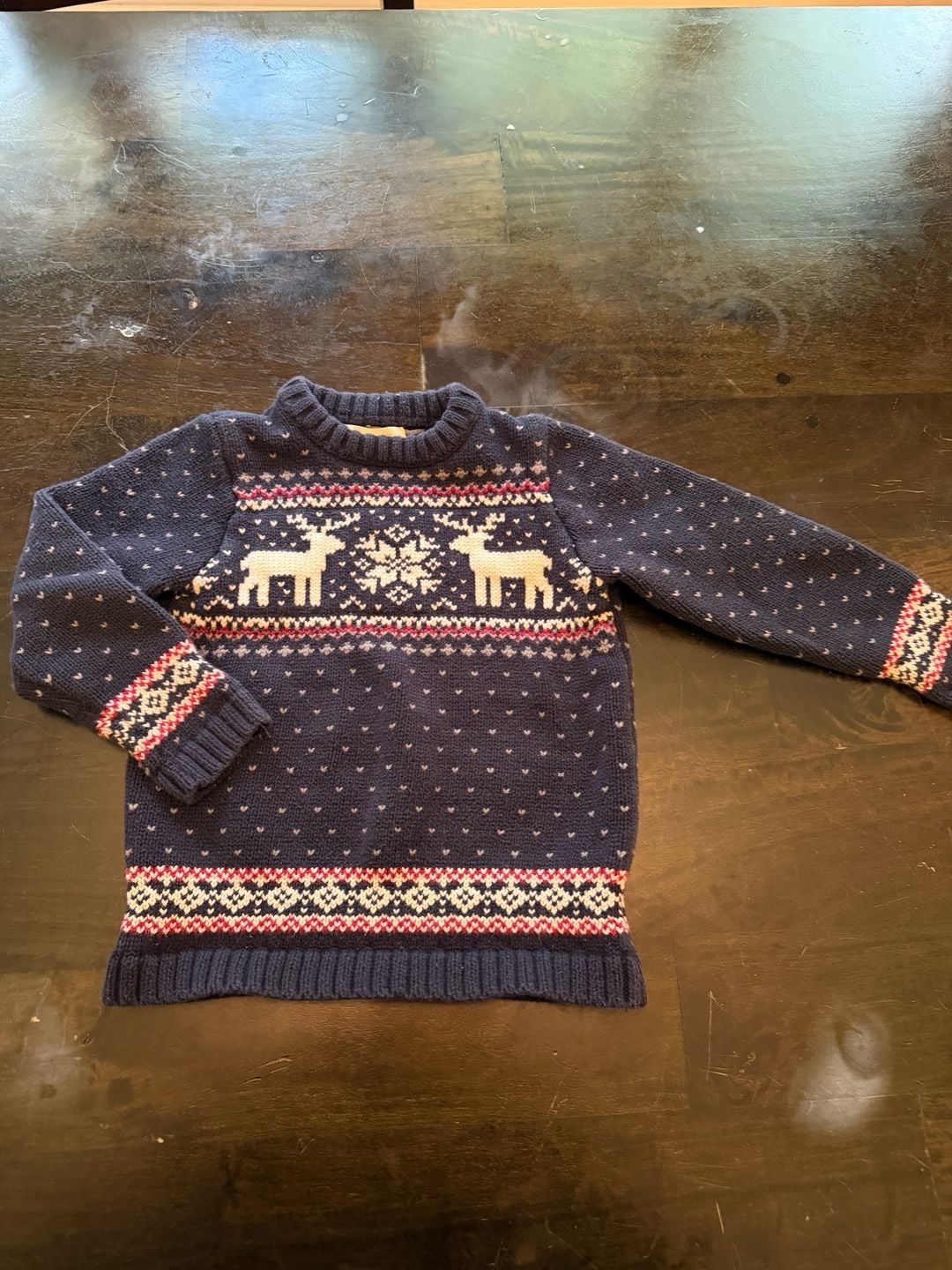 The Eagle's Eye Kids Blue Reindeer Fair Isle Holiday Sweater Size 4T 2