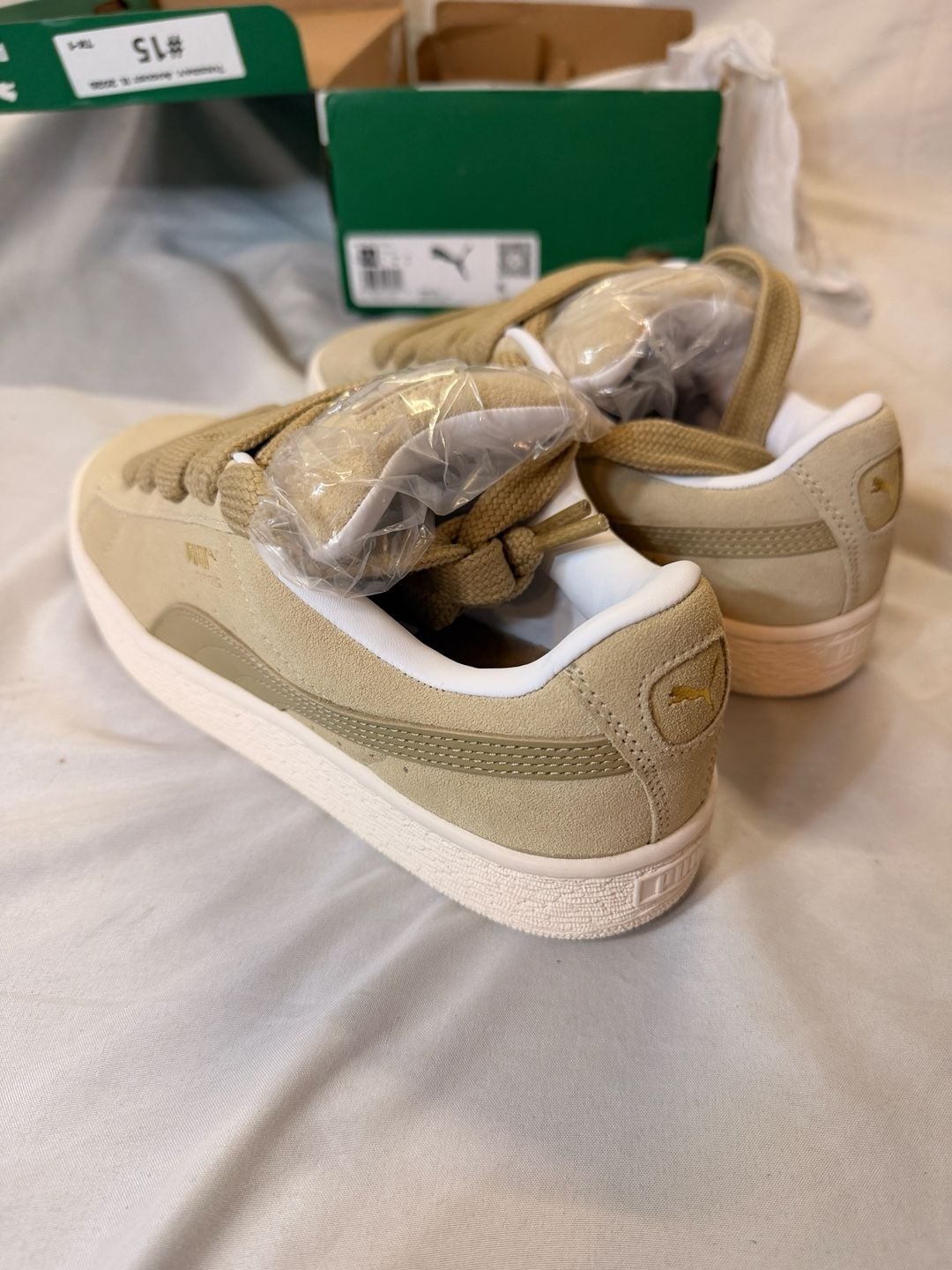 Puma Suede XL Putty-Warm White Womens Size 7.5 Shoes 6