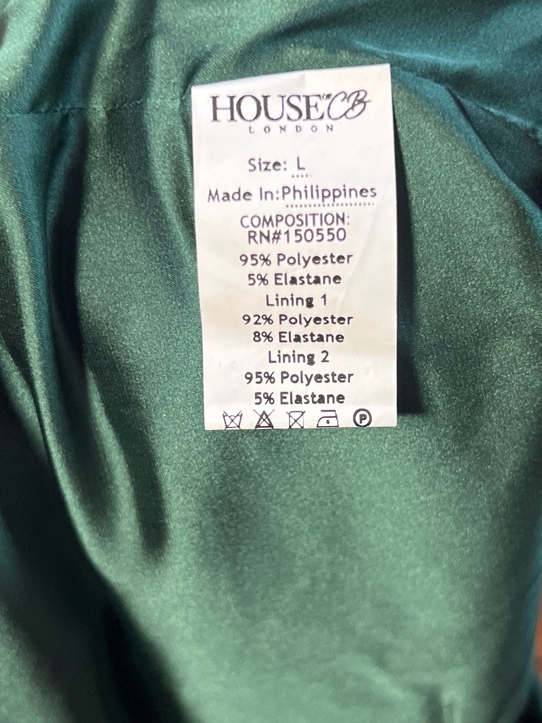 House of CB Abigail Emerald Green Velvet Mini Dress Size L Long Sleeve Cutout 10