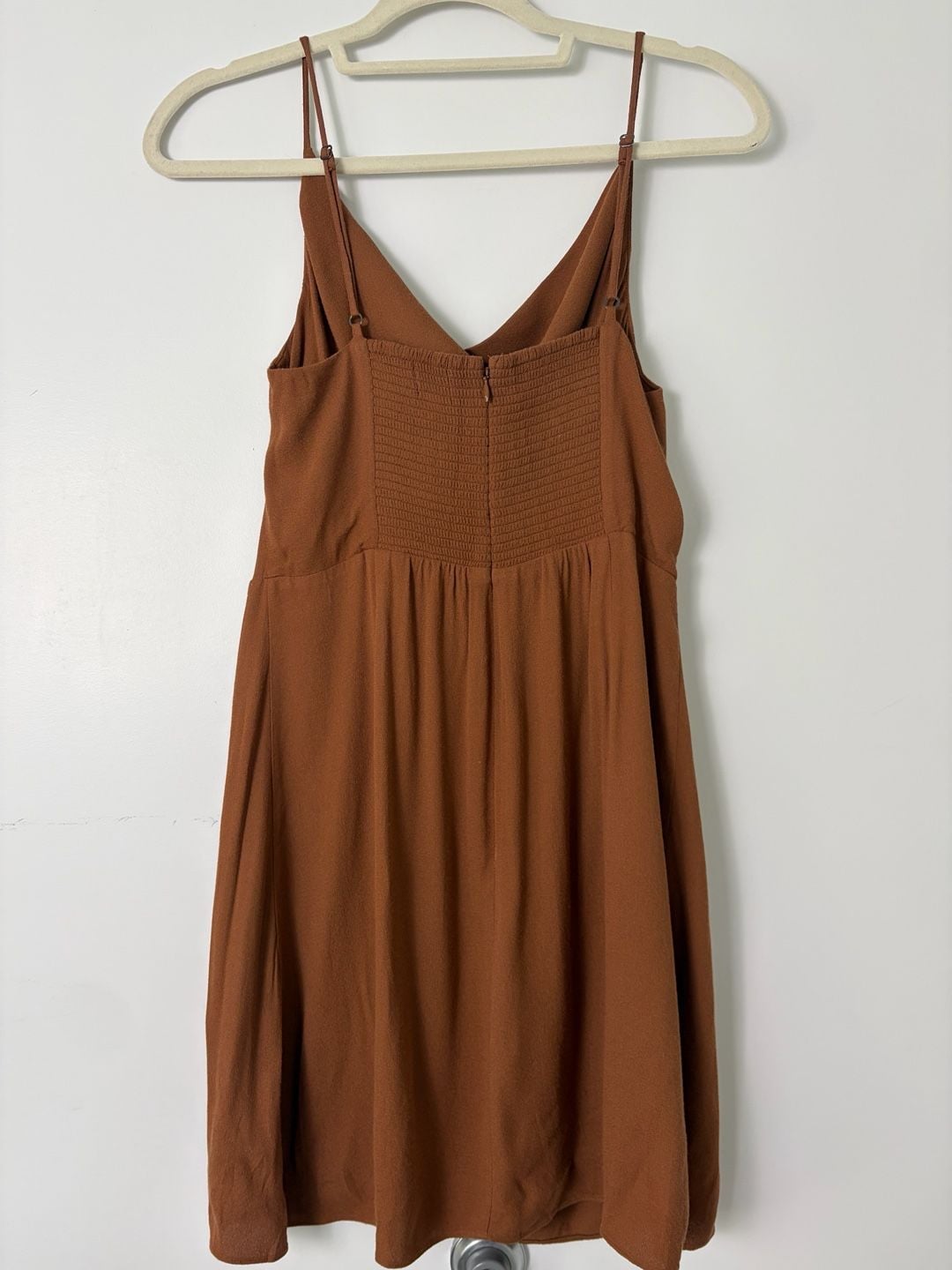 Aritzia Sun-deh Brown Cowl Neck Dress Medium Spaghetti Strap 4