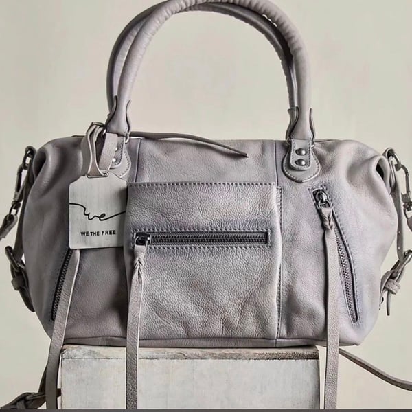 We The Free Free People Baby Emerson Leather Satchel Bag - Dove Grey