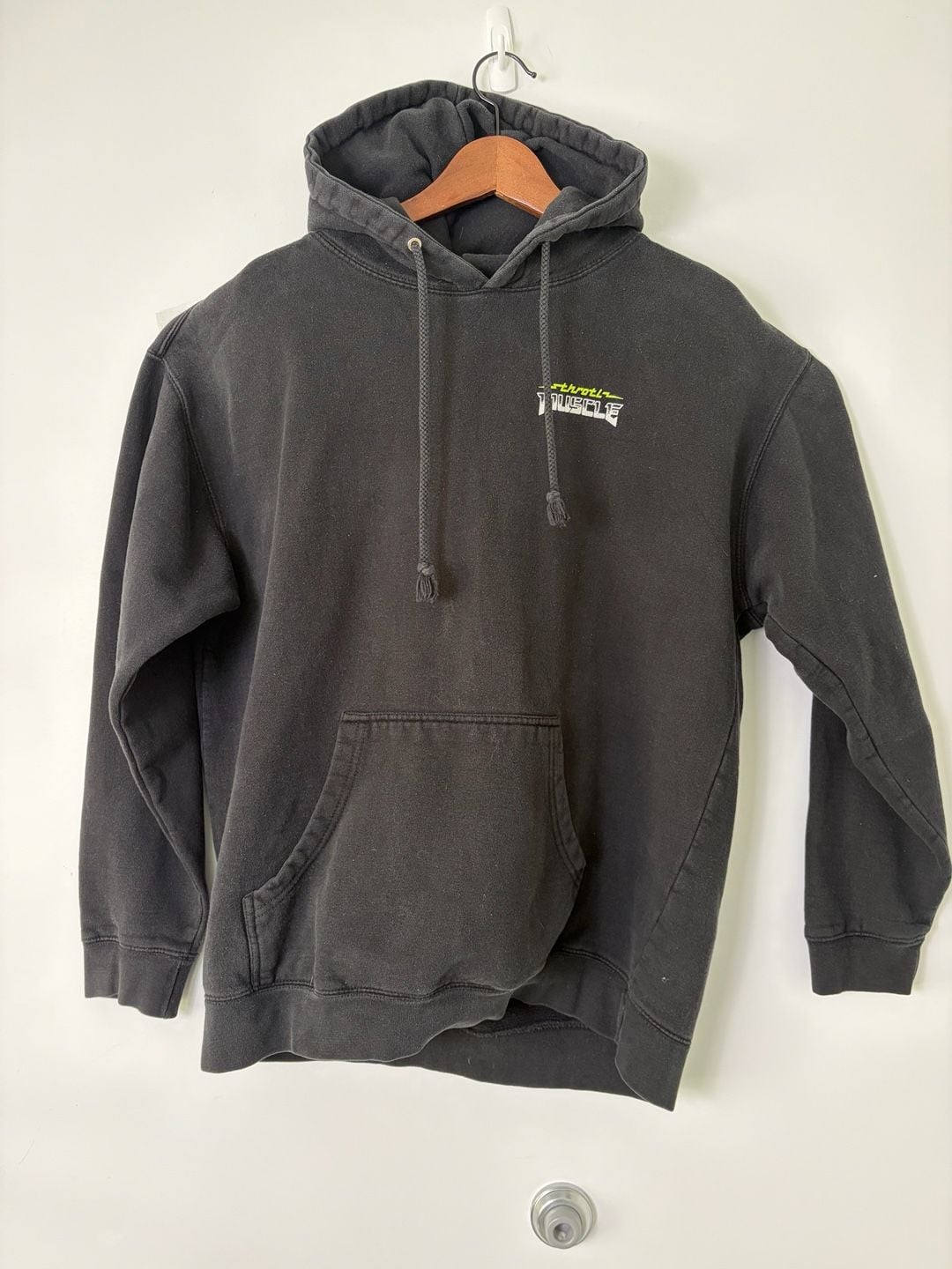 Throtl Muscle Vicious V8 Engine Flames Black Pullover Hoodie Size Large 2