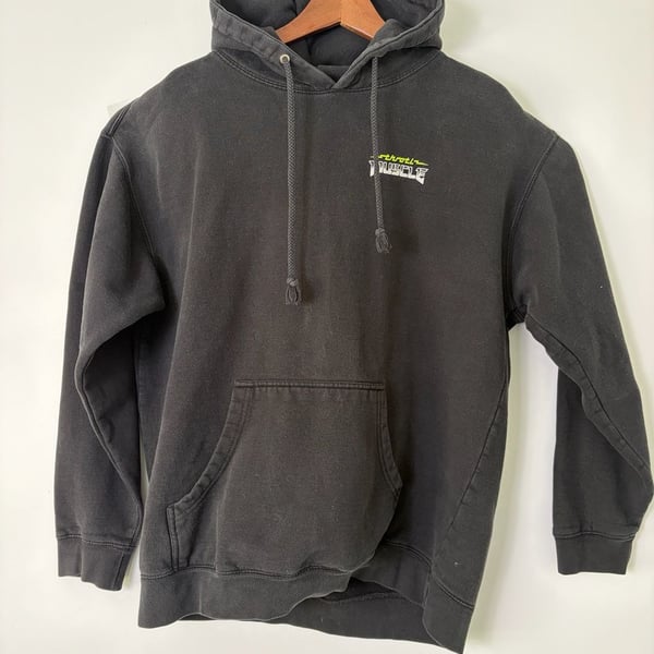Throtl Muscle Vicious V8 Engine Flames Black Pullover Hoodie Size Large