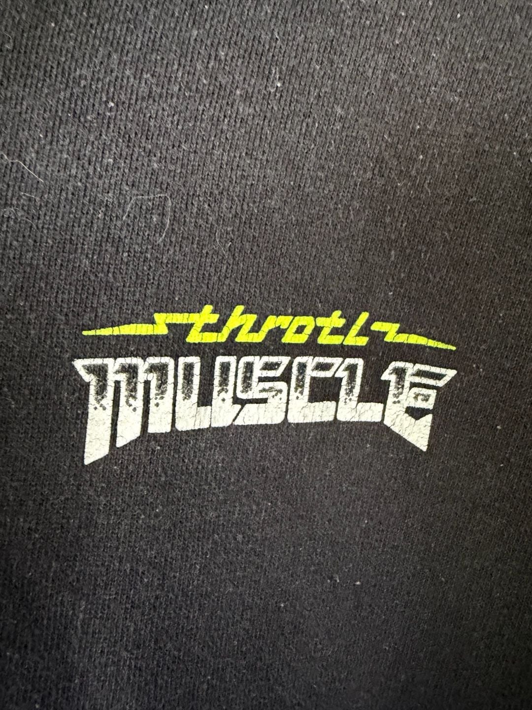 Throtl Muscle Vicious V8 Engine Flames Black Pullover Hoodie Size Large 3