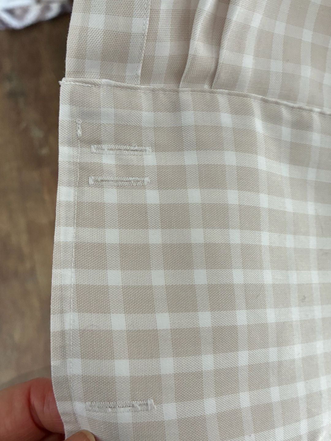 Tasso Elba Regular Fit Non-Iron Beige Check Plaid Long Sleeve Dress Shirt 16 1/2 36/37 7