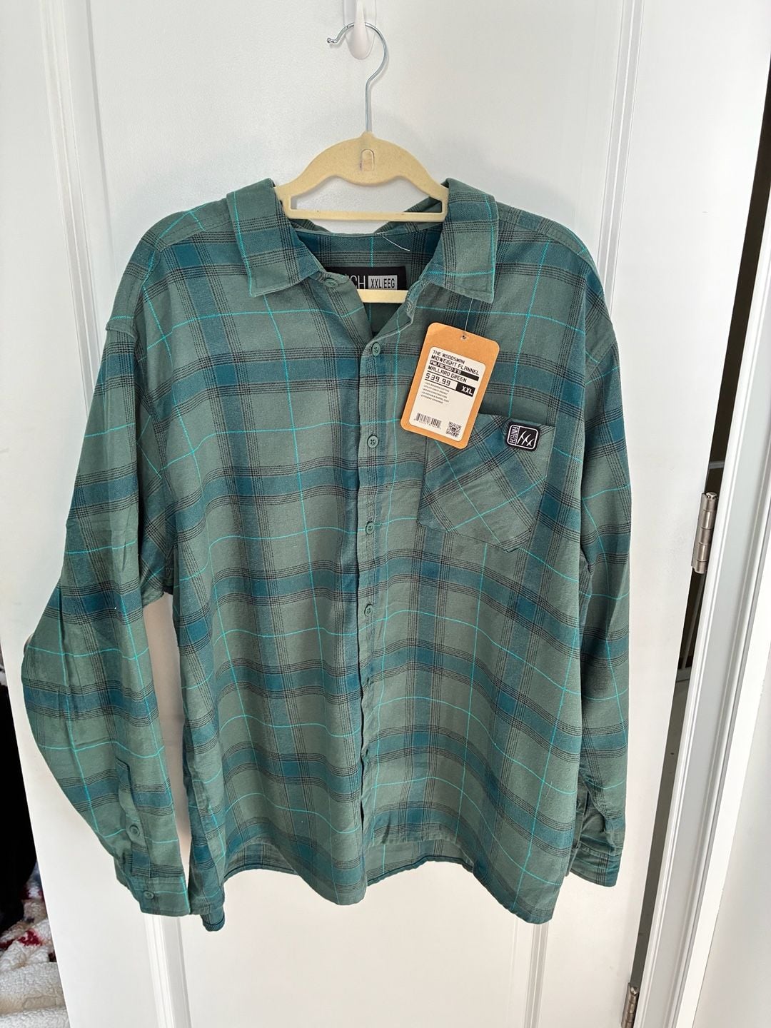 Fintech The Woodsman Midweight Flannel Shirt Mallard Green XXL 2