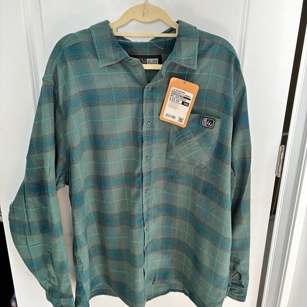 Fintech The Woodsman Midweight Flannel Shirt Mallard Green XXL