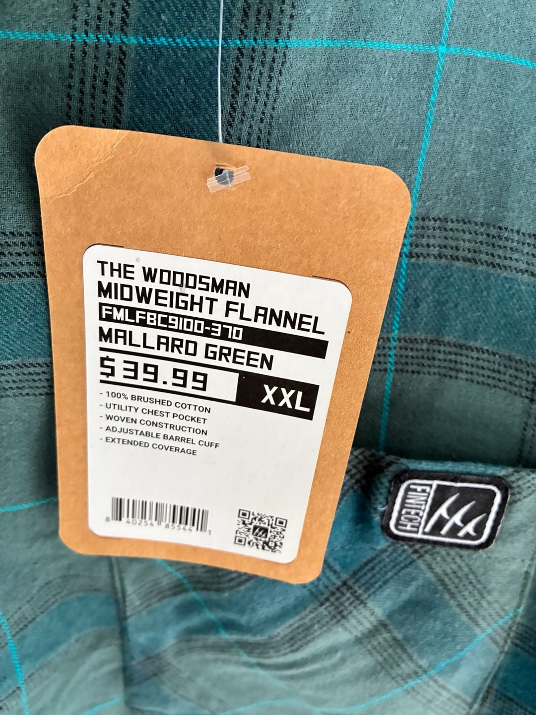 Fintech The Woodsman Midweight Flannel Shirt Mallard Green XXL 5