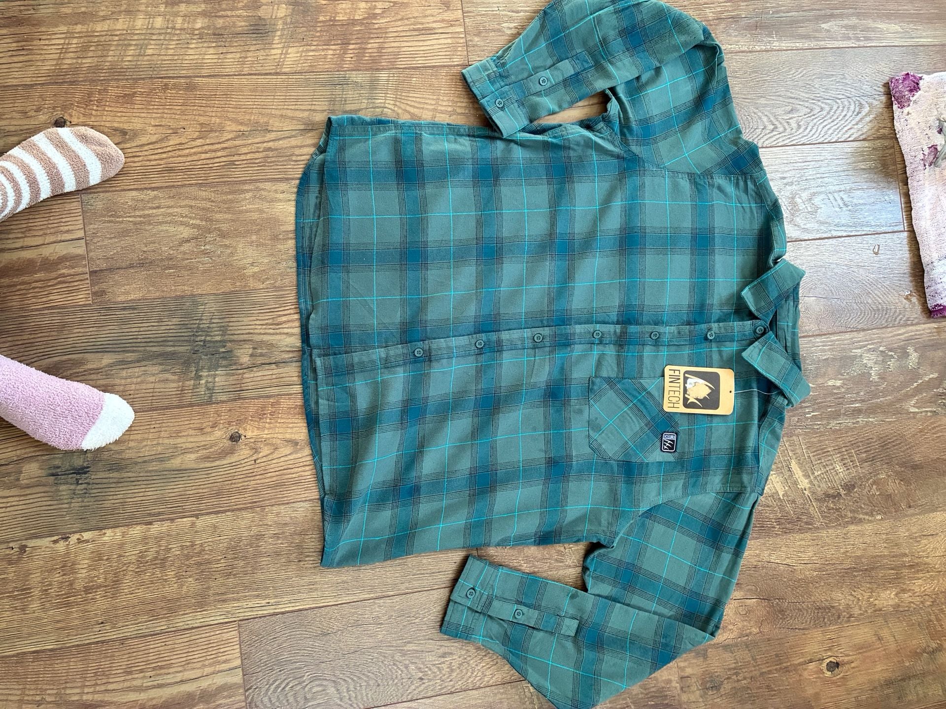 Fintech The Woodsman Midweight Flannel Shirt Mallard Green XXL 6