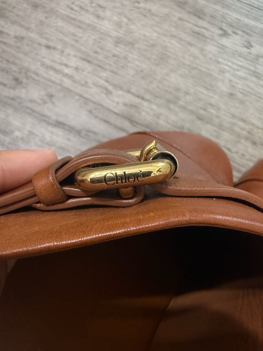 Chloe Leather Buckle Mules Slides Tan Brown 5