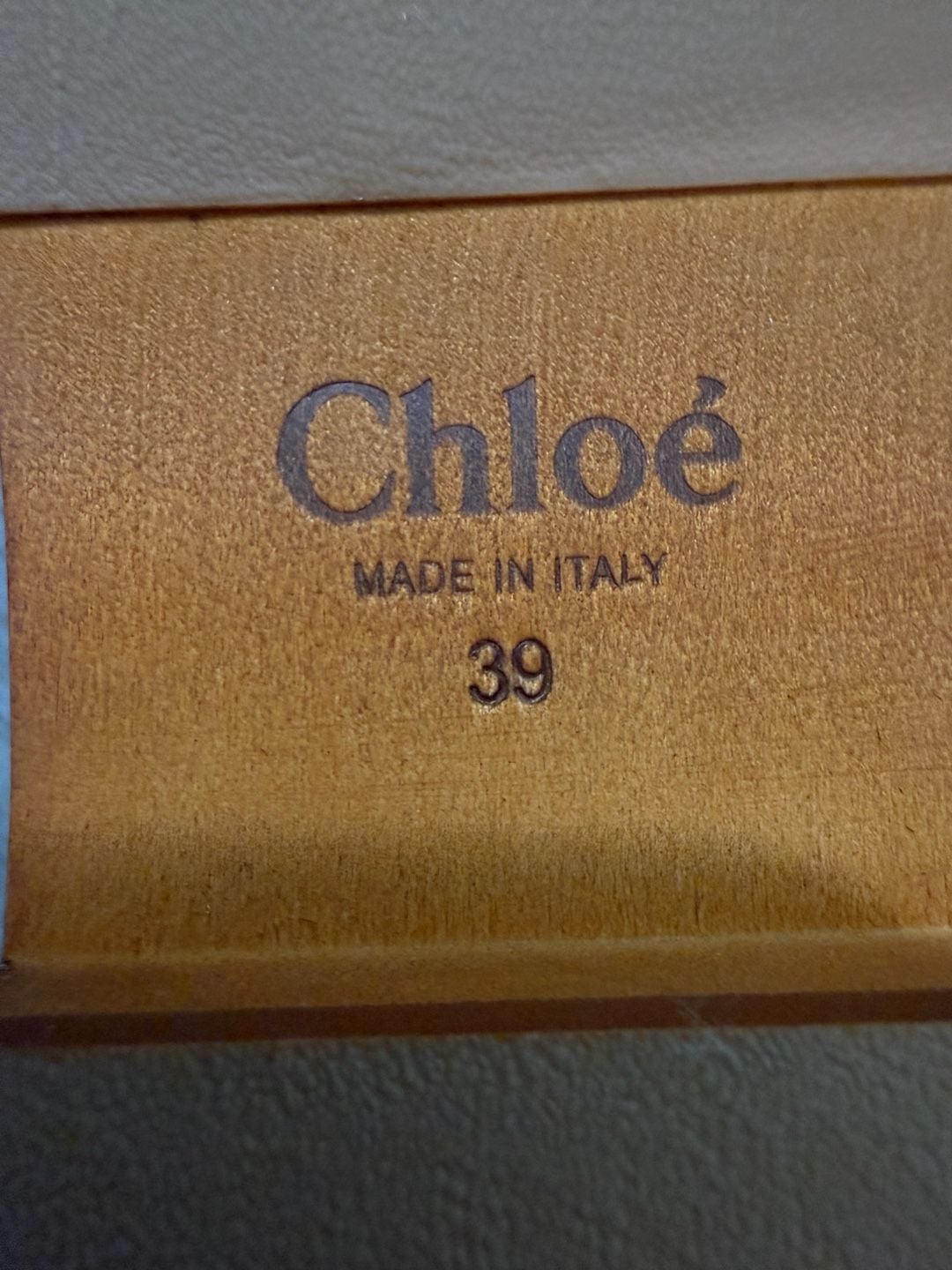 Chloe Leather Buckle Mules Slides Tan Brown 7