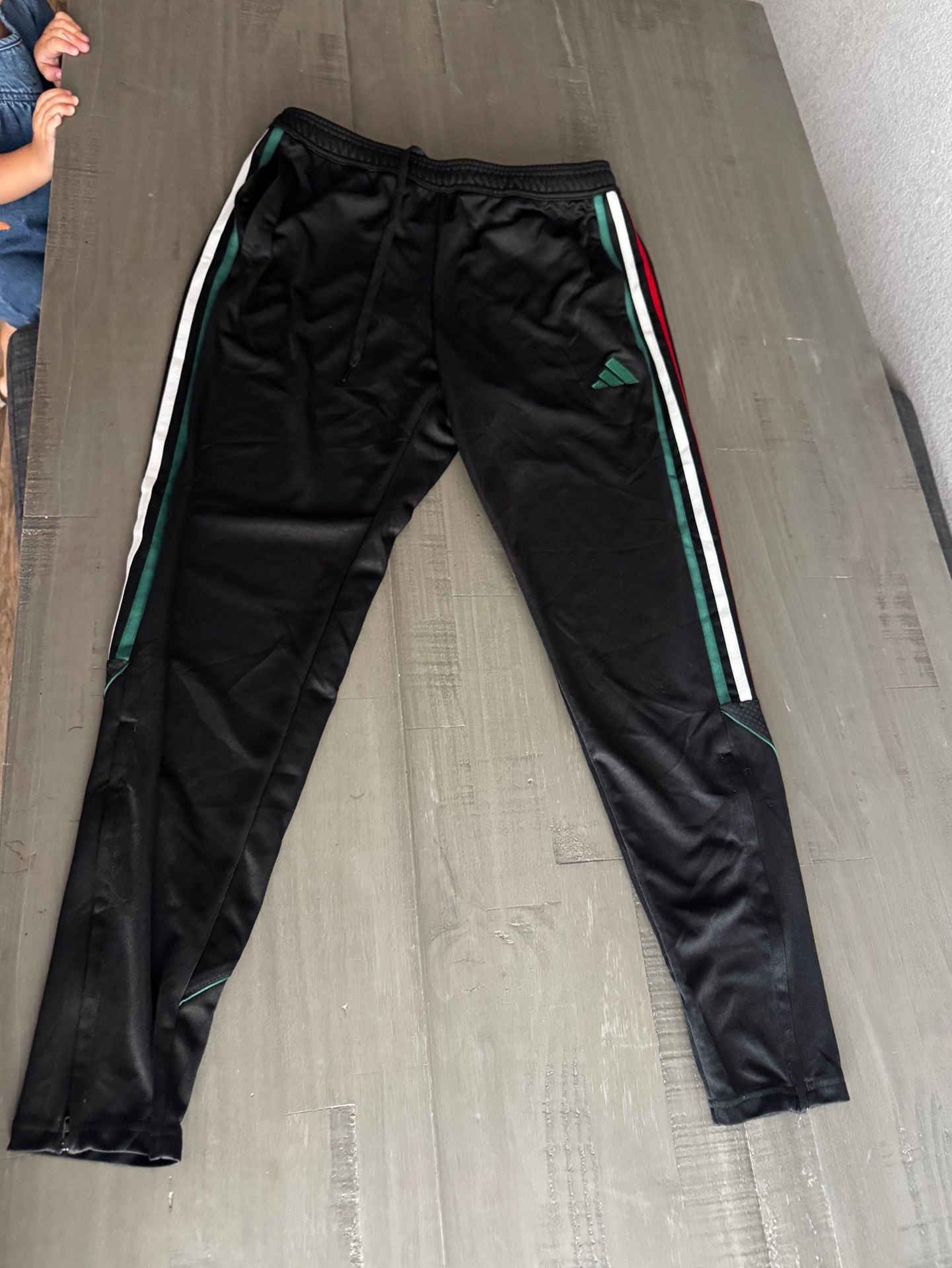 Adidas Aeroready Tiro Track Pants Black with Green White and Red Stripes 2