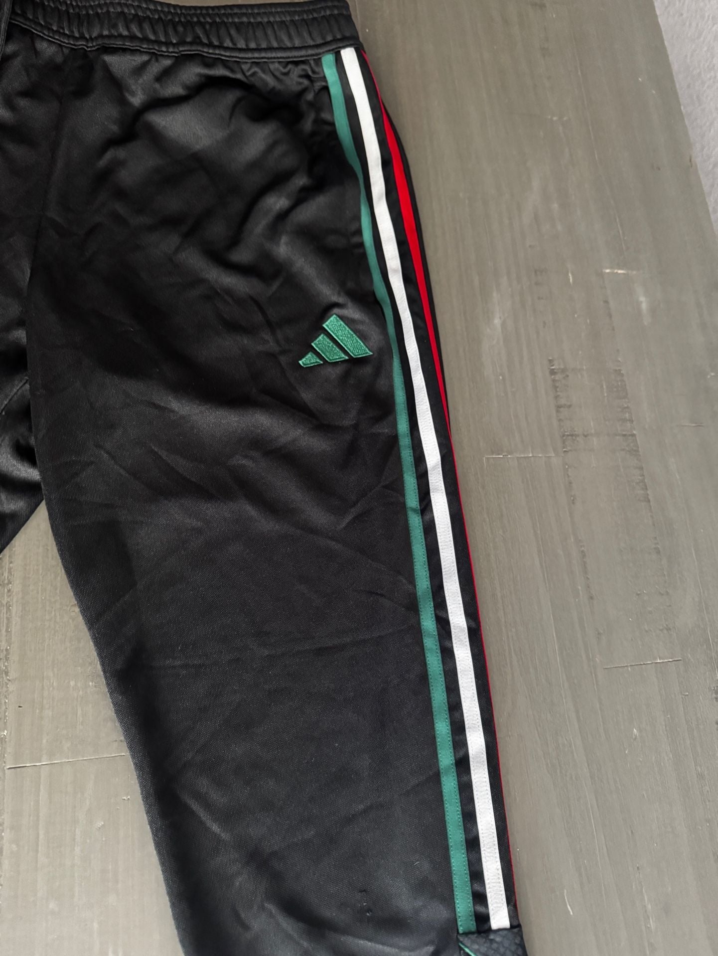 Adidas Aeroready Tiro Track Pants Black with Green White and Red Stripes 3