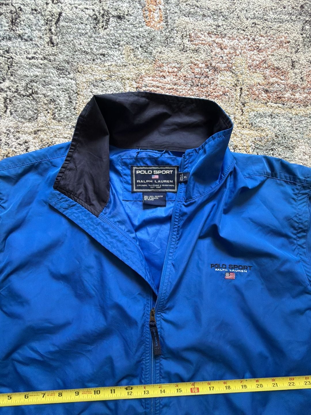 Vintage Polo Sport Ralph Lauren Blue Full Zip Windbreaker Jacket XL 4
