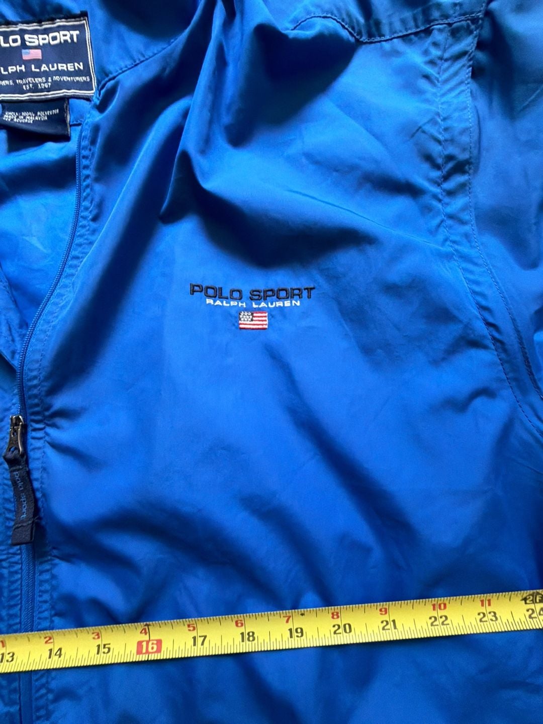 Vintage Polo Sport Ralph Lauren Blue Full Zip Windbreaker Jacket XL 5