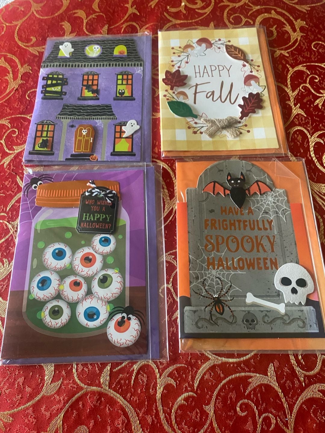 Voila Assorted Halloween Greeting Cards with Envelopes Set of 4 1