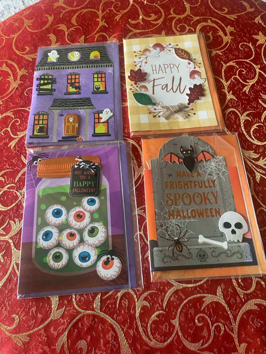 Voila Assorted Halloween Greeting Cards with Envelopes Set of 4 3