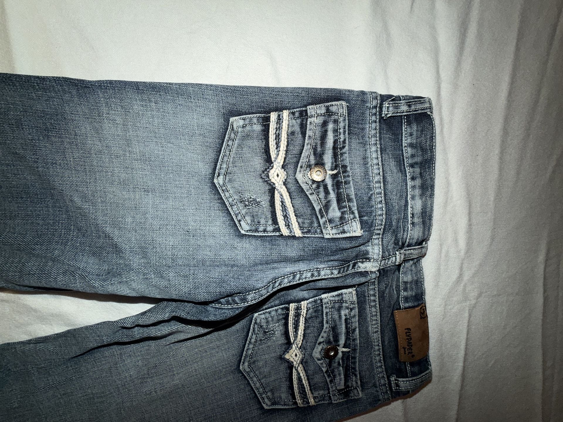 Flypaper Straight Leg Denim Jeans Size 10 Blue 8