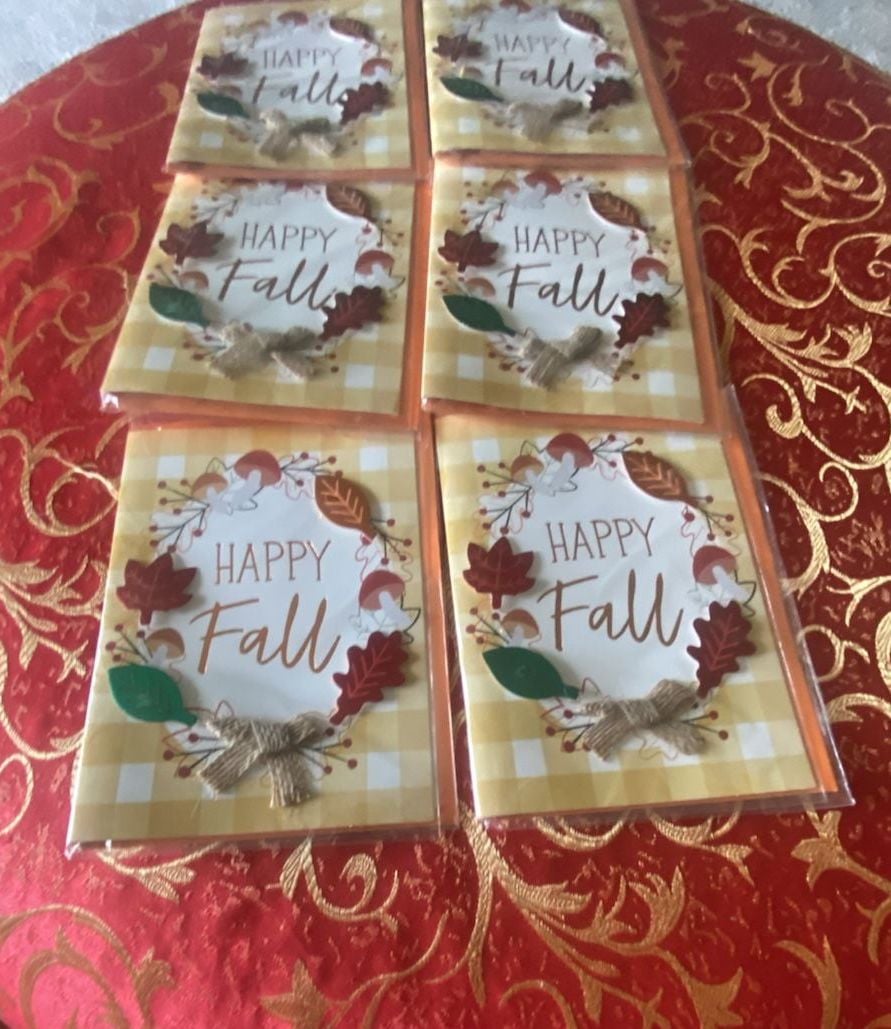 Voila Happy Fall Autumn Themed Greeting Cards Pack of 6 2