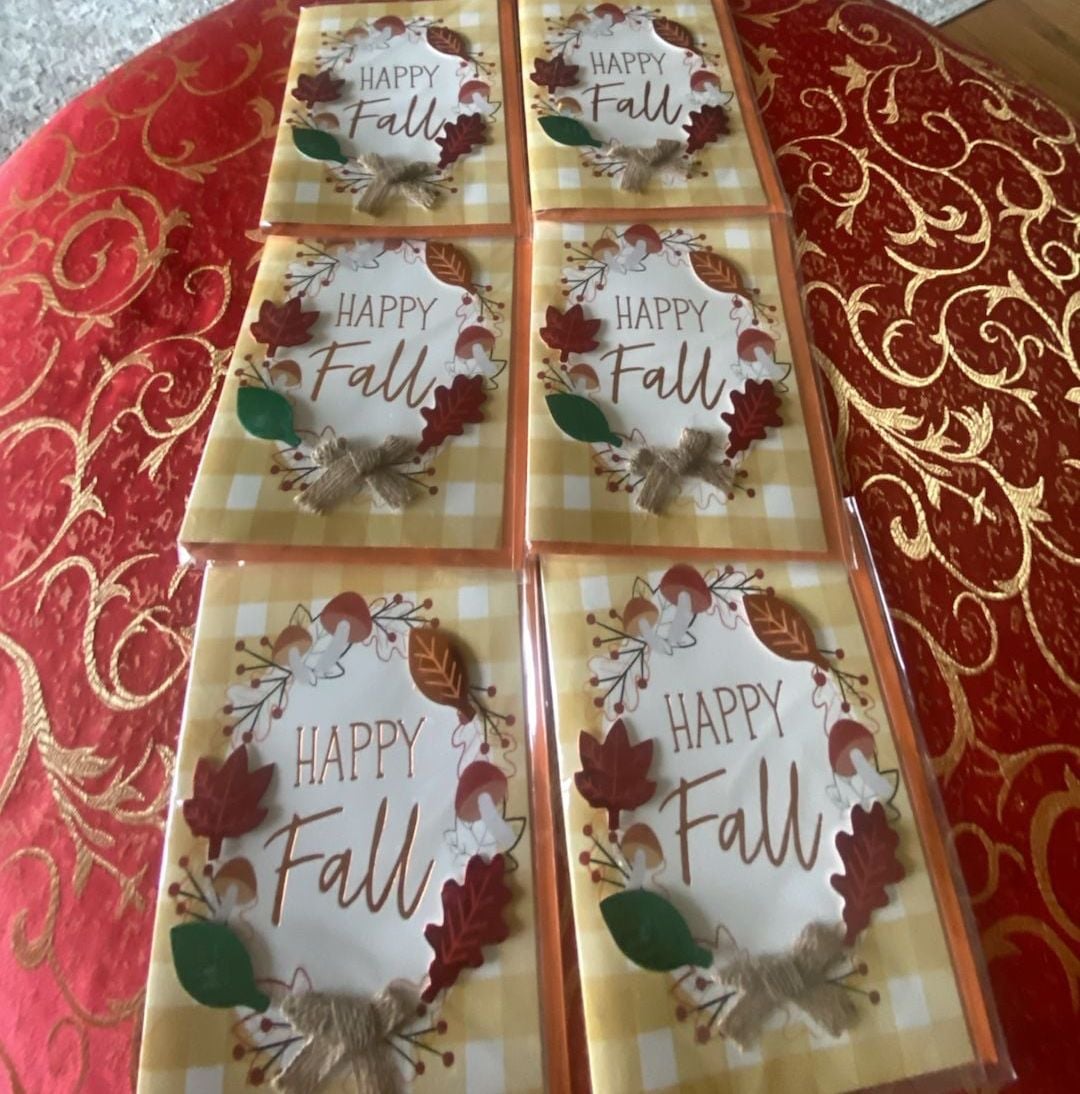 Voila Happy Fall Autumn Themed Greeting Cards Pack of 6 3